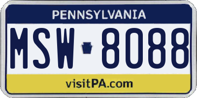 PA license plate MSW8088