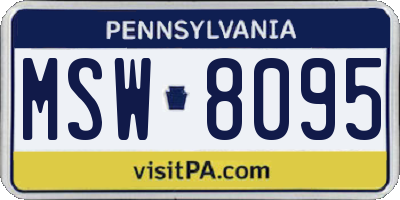 PA license plate MSW8095