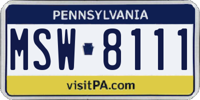 PA license plate MSW8111