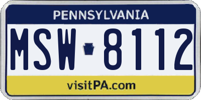 PA license plate MSW8112