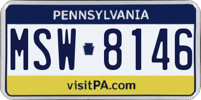 PA license plate MSW8146