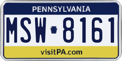 PA license plate MSW8161
