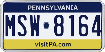 PA license plate MSW8164