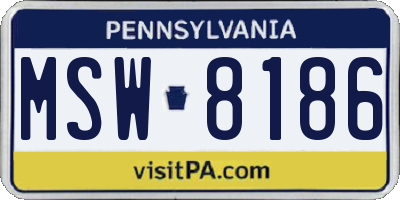 PA license plate MSW8186