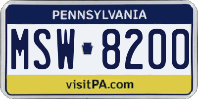 PA license plate MSW8200