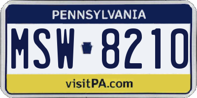 PA license plate MSW8210