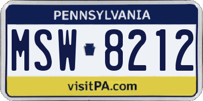 PA license plate MSW8212