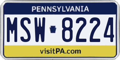 PA license plate MSW8224