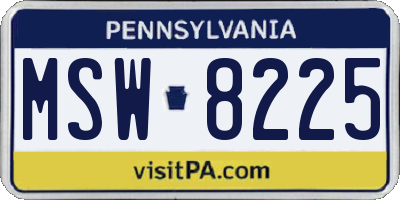 PA license plate MSW8225
