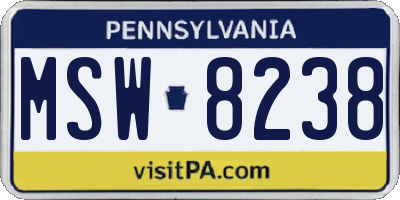 PA license plate MSW8238