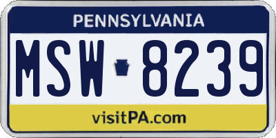PA license plate MSW8239