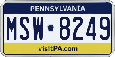 PA license plate MSW8249