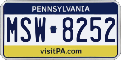 PA license plate MSW8252
