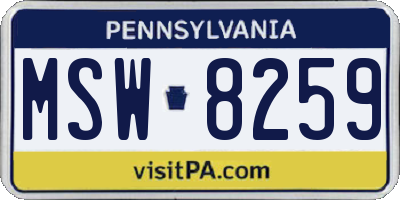 PA license plate MSW8259