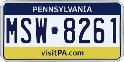 PA license plate MSW8261