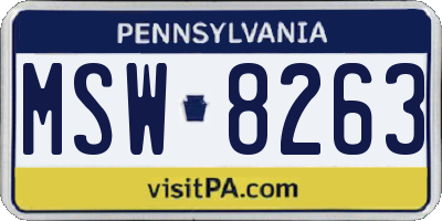 PA license plate MSW8263