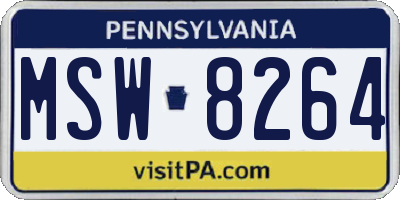PA license plate MSW8264