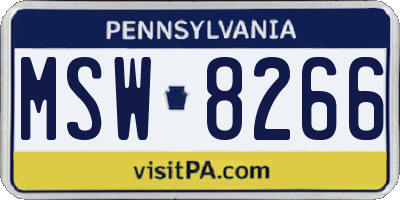 PA license plate MSW8266