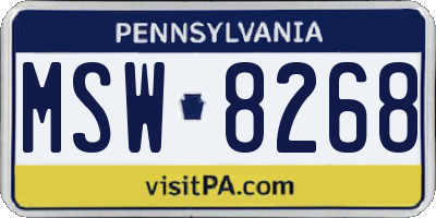 PA license plate MSW8268