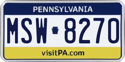 PA license plate MSW8270