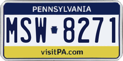 PA license plate MSW8271