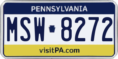 PA license plate MSW8272