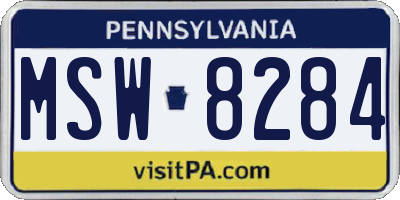 PA license plate MSW8284