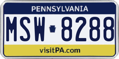 PA license plate MSW8288