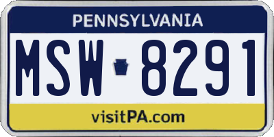 PA license plate MSW8291