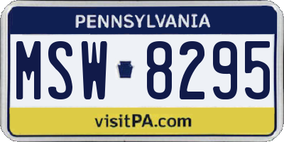 PA license plate MSW8295