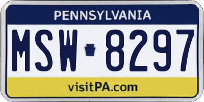 PA license plate MSW8297