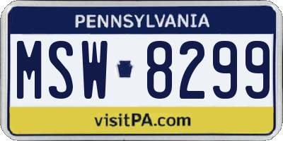 PA license plate MSW8299