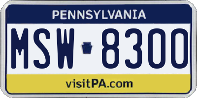 PA license plate MSW8300