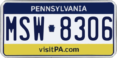 PA license plate MSW8306