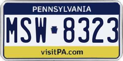 PA license plate MSW8323