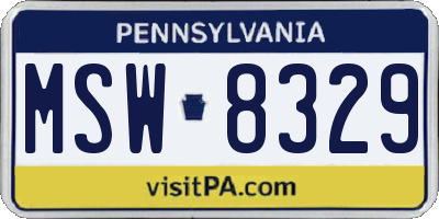 PA license plate MSW8329
