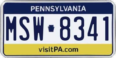 PA license plate MSW8341