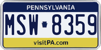 PA license plate MSW8359