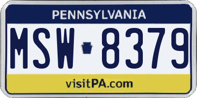 PA license plate MSW8379