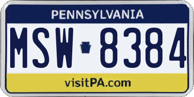 PA license plate MSW8384