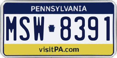 PA license plate MSW8391