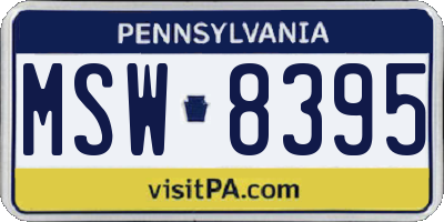 PA license plate MSW8395