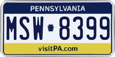PA license plate MSW8399