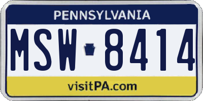 PA license plate MSW8414