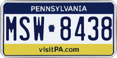 PA license plate MSW8438