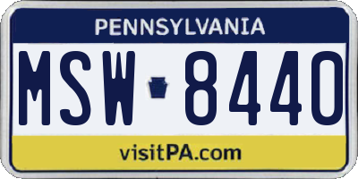 PA license plate MSW8440