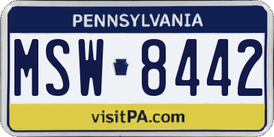 PA license plate MSW8442