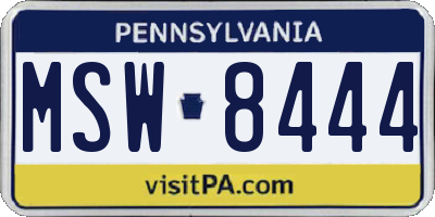 PA license plate MSW8444