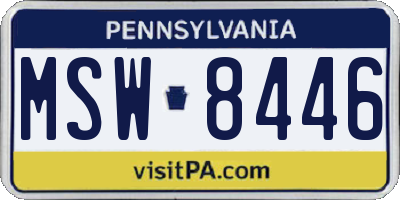 PA license plate MSW8446