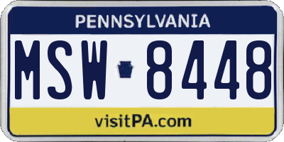 PA license plate MSW8448